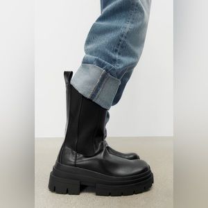 ZARA LOW HEELED LUG SOLE ANKLE BOOTS